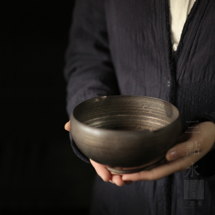 手工薄胎水洗个性铁釉茶洗 中式陶瓷建水功夫茶具配件杯洗抹茶碗