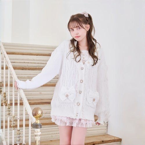 【全款预约】Liz Lisa 蝴蝶结针织开衫毛衣 451-3506-0