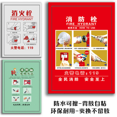 消防栓定制遮挡贴纸安全中式