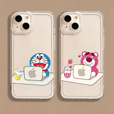 奶茶熊苹果17透明se手机壳iPhone16promax荣耀500/300华为nova14/15p90/m80适用IQOO15小米17k80一加12reno13