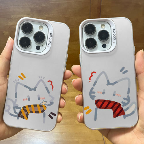 暖巾呆喵苹果17彩银手机壳iPhone16promax华为nova13/p90荣耀400小米17k80/k60适用VIVOX300一加13OPPOFindX8