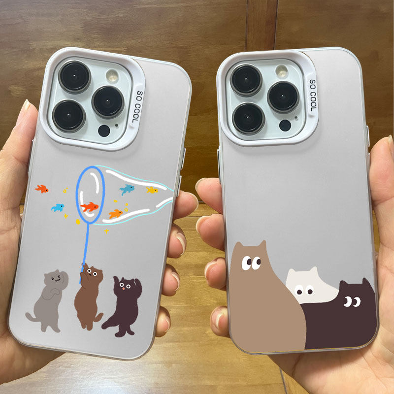 捞鱼小猫苹果17彩银手机壳iPhone16promax华为nova14/15p80荣耀400小米15k80/k60适用VIVOX300一加OPPOFindx9