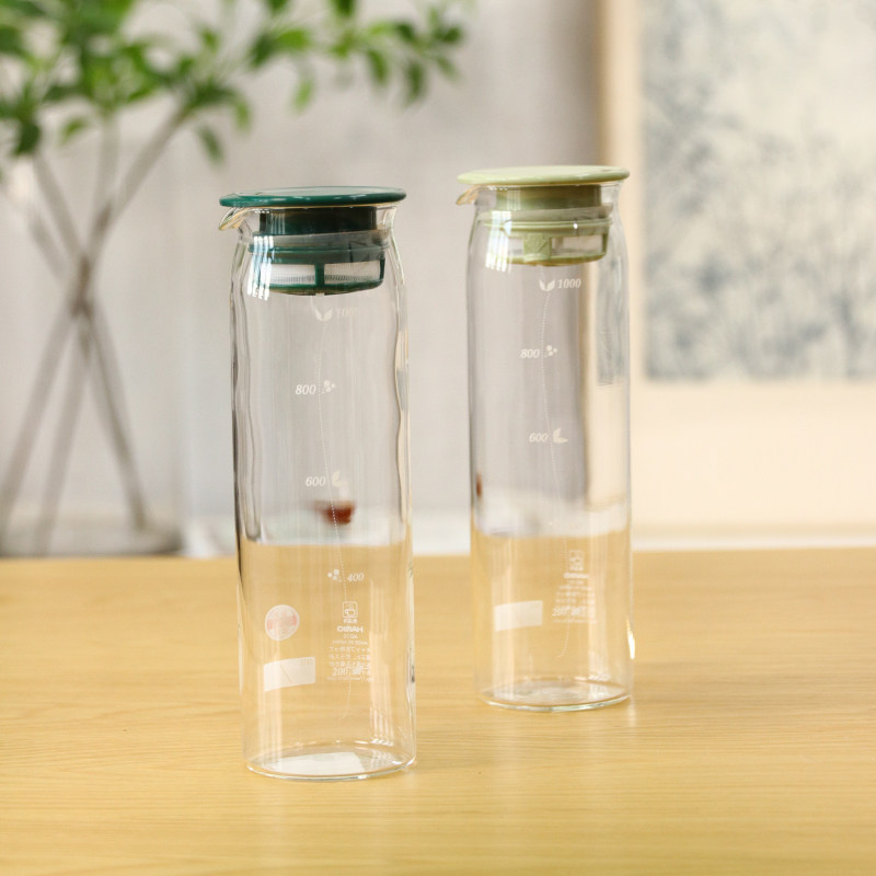 【旗舰店】Hario耐热玻璃过滤冷水壶 无把手简约设计 冷泡茶饮MD