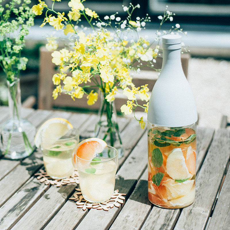 【旗舰店】HARIO耐热玻璃泡茶壶创意香槟瓶造型冷泡壶带滤网FIE