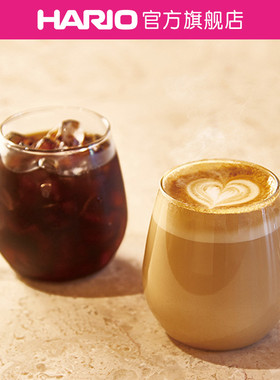 【旗舰店】HARIO耐热玻璃圆形茶杯水杯咖啡杯2个装玻璃杯套装RDM