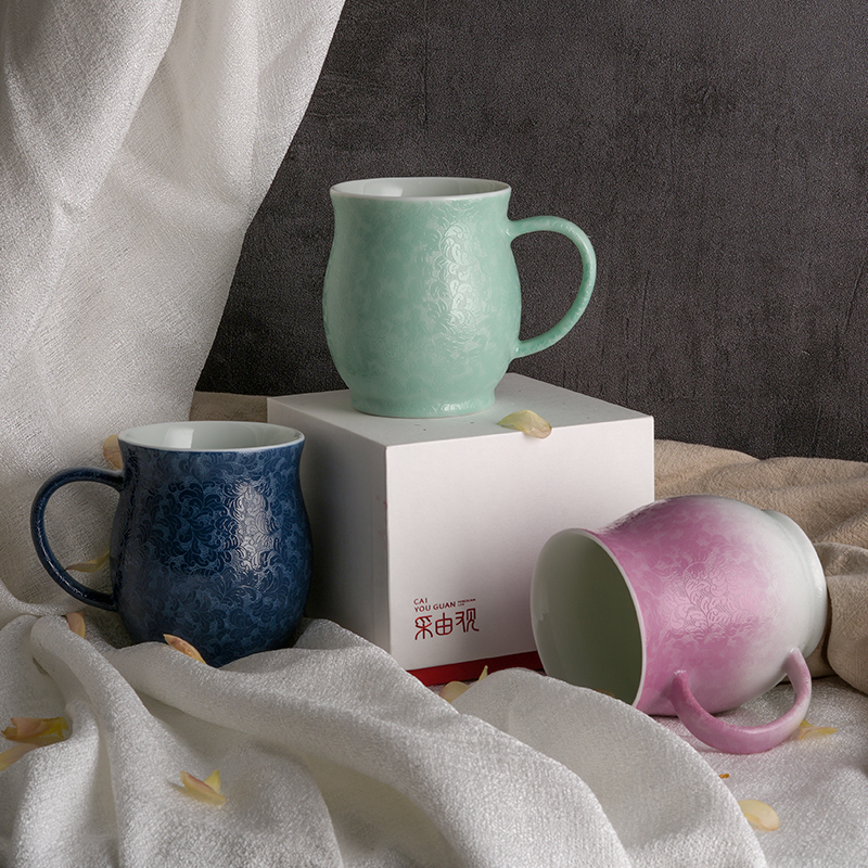 【旗舰店】HARIOx采由观联名咖啡杯扒花工艺闻香杯手冲陶瓷咖啡杯