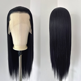 古风汉服假发套男古装手勾美人尖cos造型整顶黑长直手钩长披直发