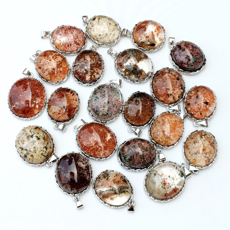 捡漏天然彩幽灵吊坠红绿白粉黄蓝幽灵聚宝盆吊坠异象水晶幽灵挂件