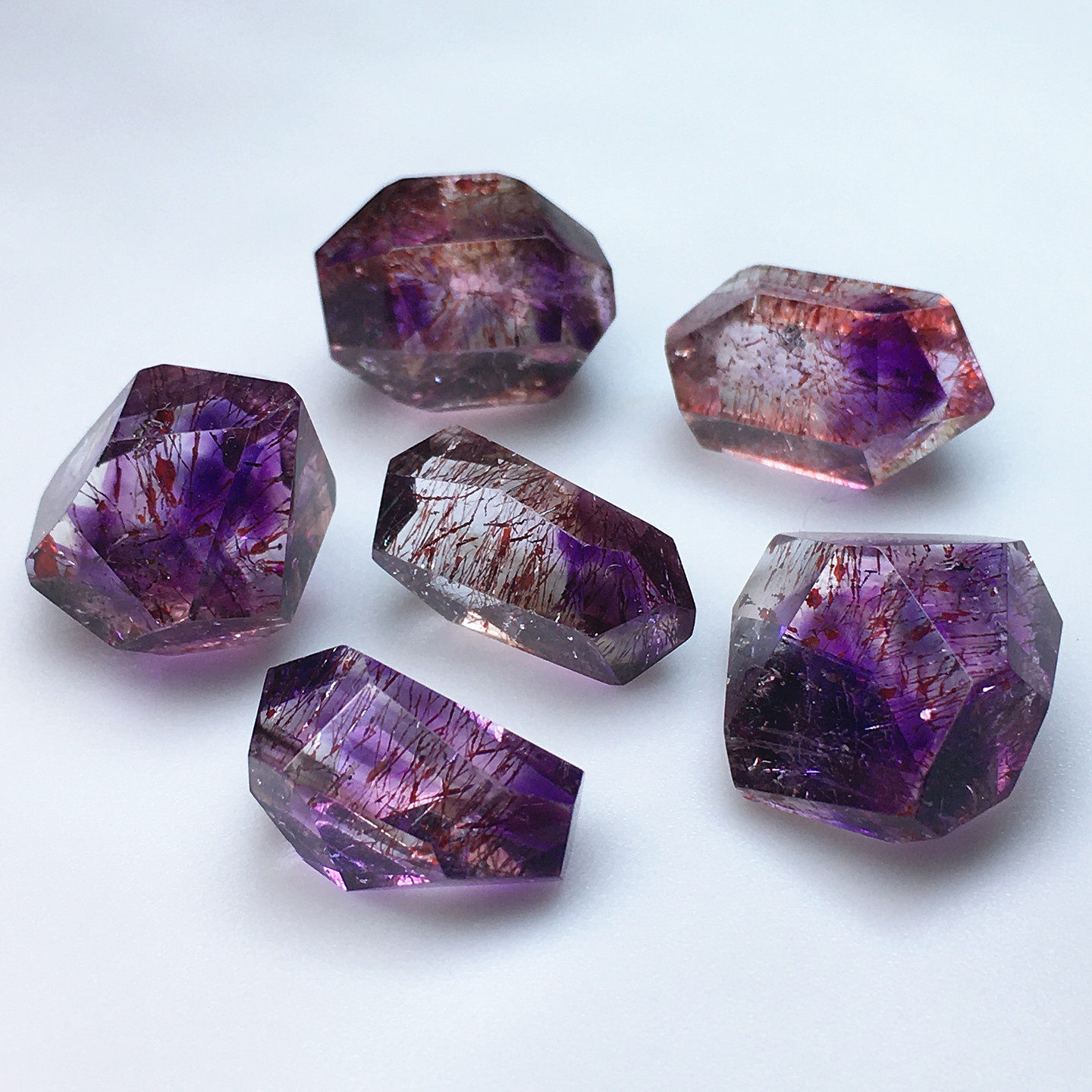 天然超七水晶原石超七紫发随行金草莓晶彼岸花水晶吊坠diy隐山