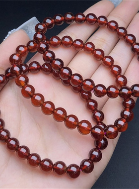 女款天然石榴石手链女人石百搭款