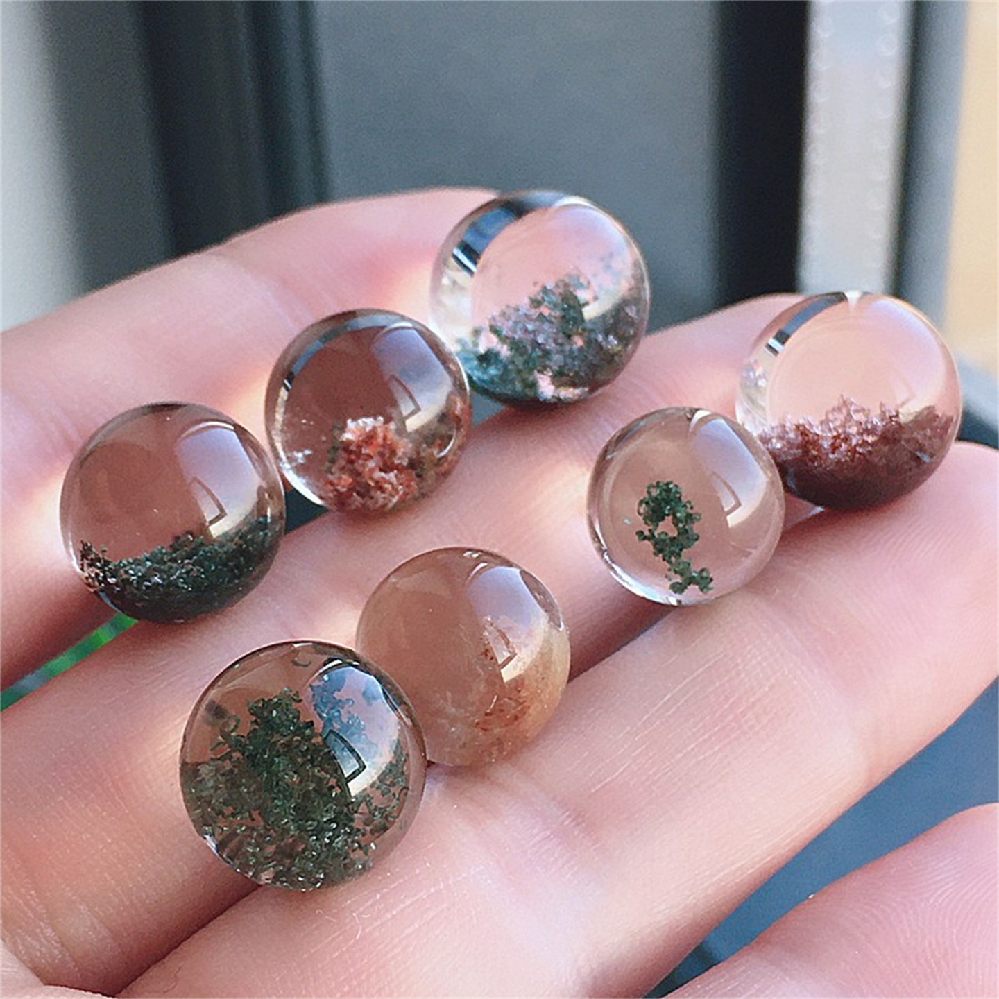 天然绿幽灵吊坠彩水晶挂件