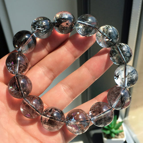 闪灵带彩虹闪片黑闪灵钻手链