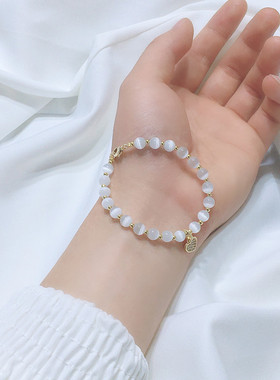 白色单圈爱心款水晶手链