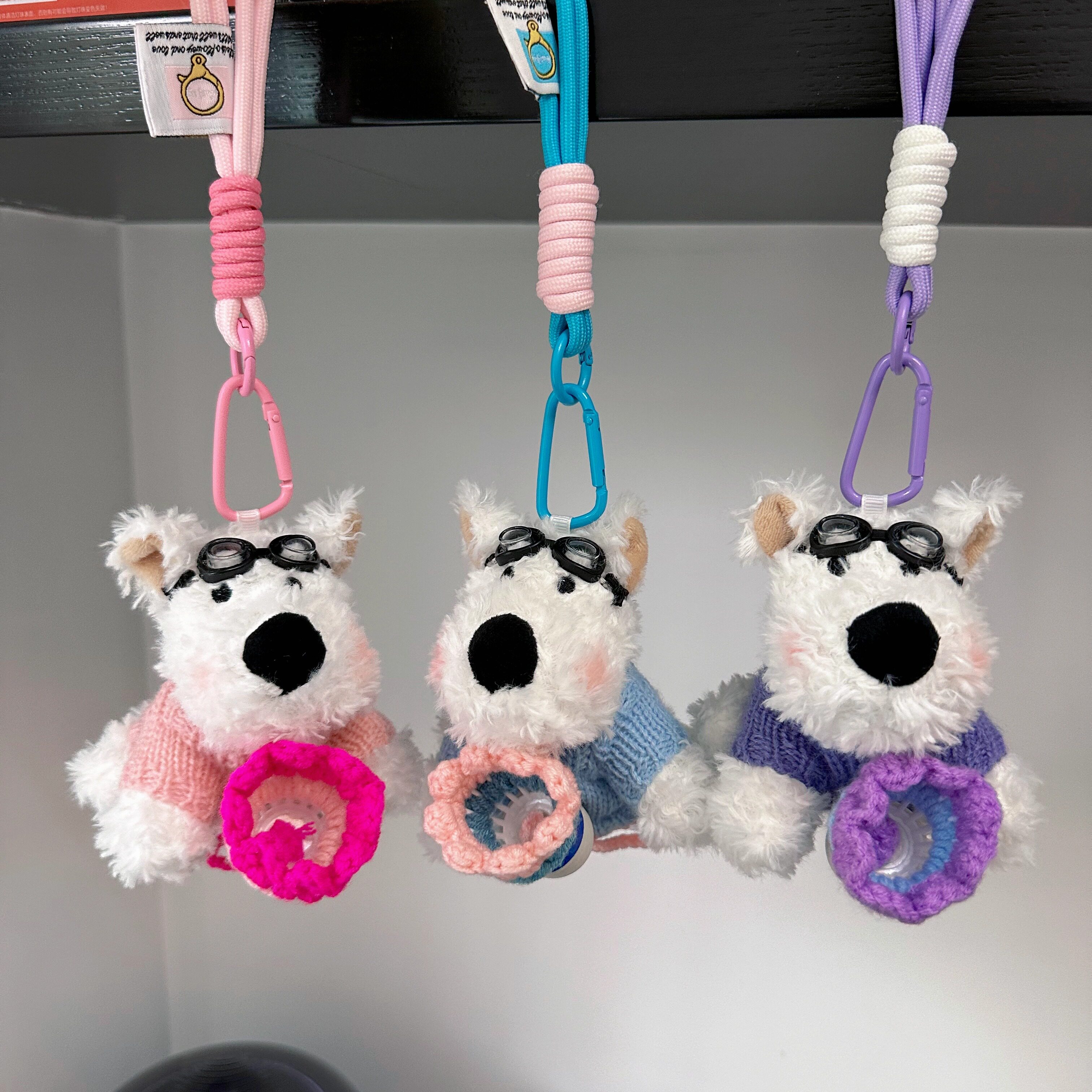 羽毛球可爱西高地小狗挂件毛绒公仔玩偶钥匙扣包包挂饰情侣礼物