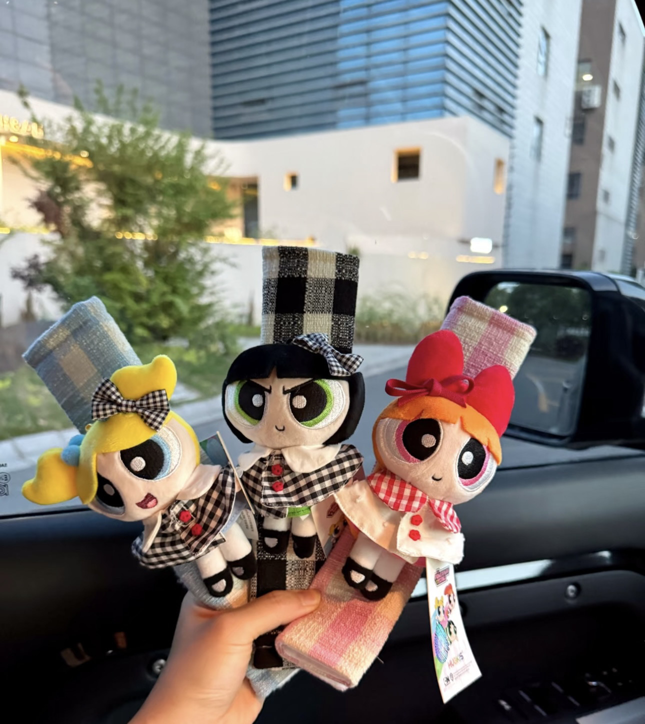 可爱飞天小女警汽车安全带护肩套可爱公仔车内装饰品保险带保护套