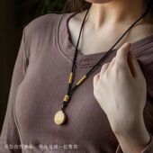 黑绳挂坠吊坠挂绳玉坠可调节挂脖吊绳项链挂坠绳子男女挂件绳高档