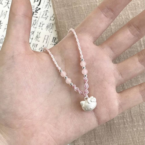 小红书同款奶油风少女小银珠项链diy女简约高档气质半成品挂吊坠
