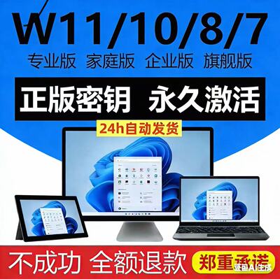 下单对应版本发激活密钥【自动发货w10/11专业版密钥】