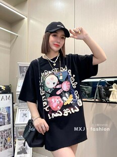 宽松休闲纯棉半袖 t恤韩版 上衣 夏趣味减龄短袖 欧洲站bobo1972新品