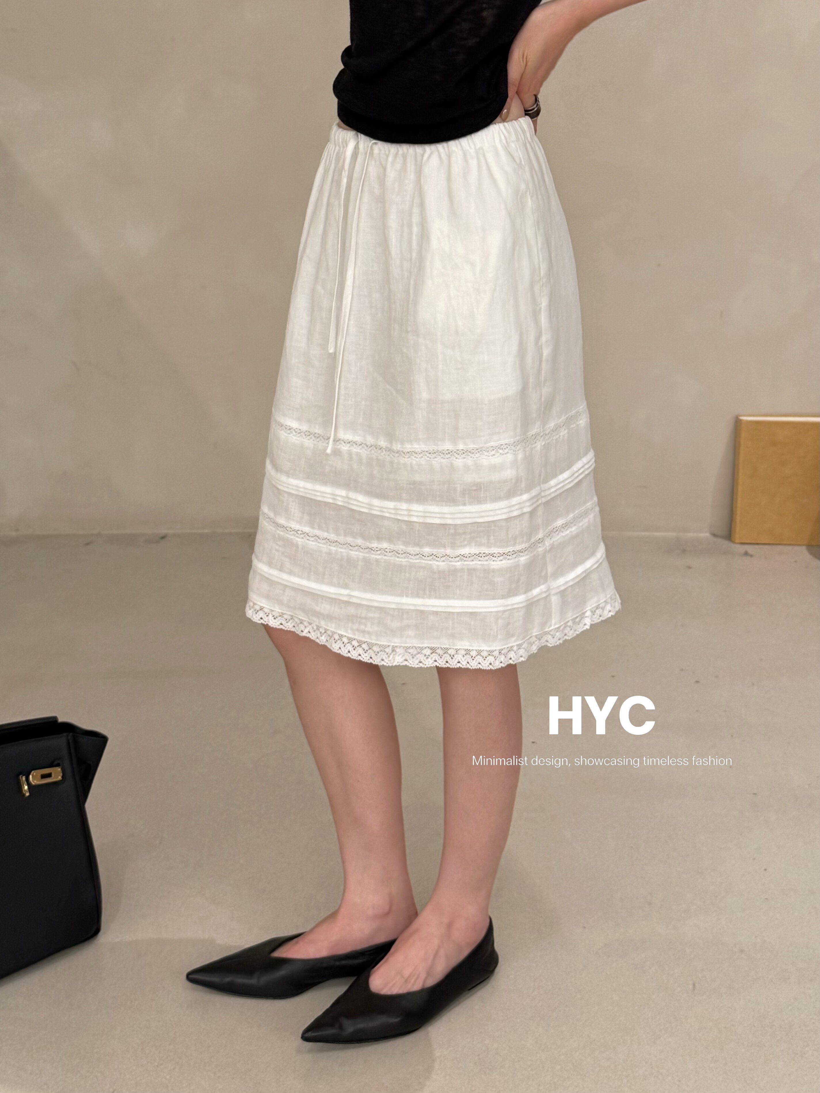 HYC夏季新款韩版宽松显瘦百搭半身裙女休闲中长款裙子潮20753