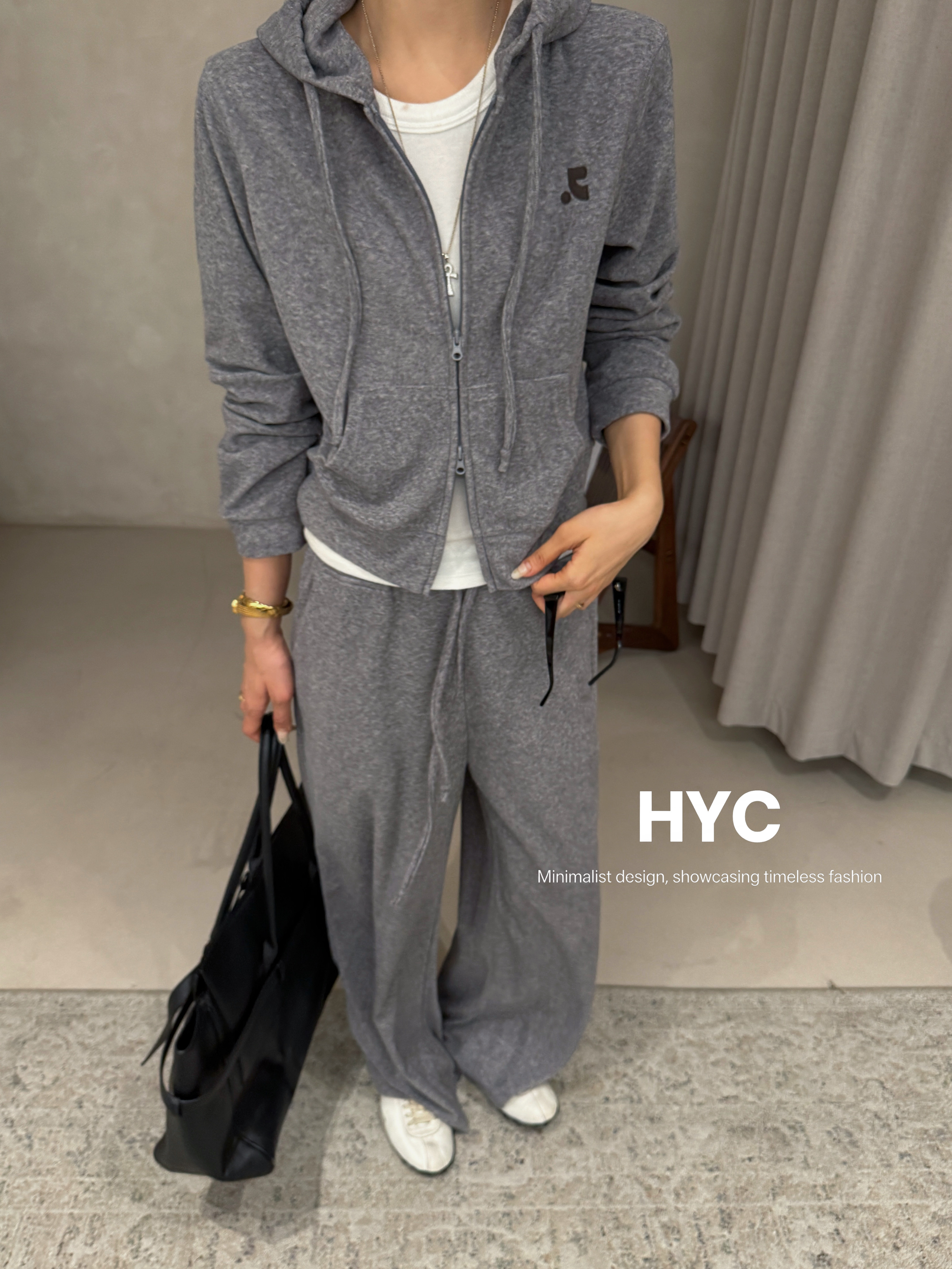 HYC2026秋冬新款连帽卫衣外套休闲裤套装女显瘦百搭时尚套装21027
