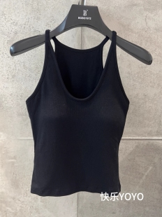 欧货bobo1972基础款 带胸垫针织棉百搭磨毛打底吊带背心