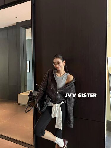Jvv sister韩版宽松休闲显瘦迷彩外套女2026秋冬新款上衣女91292