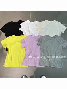 T恤上衣女 简约纯色百搭纯棉夏短袖 欧货bobo1972新品 韩版