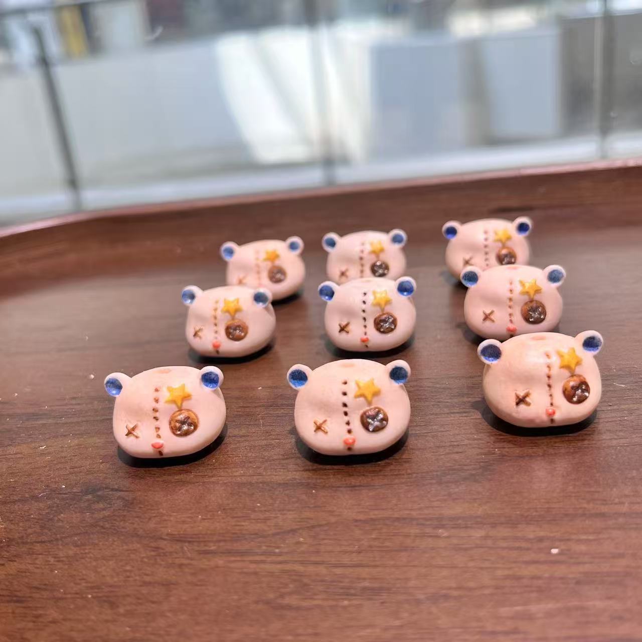 鹿角根付小熊文玩配饰配件diy饰品