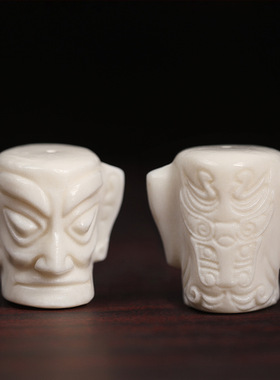 鹿角雕刻 三星堆面具人DIY手串项链材料菩提金刚配饰散珠文玩