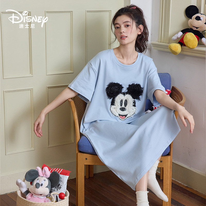 Disney/迪士尼春夏季新款短袖带胸垫卡通可爱睡裙舒适家居服0283