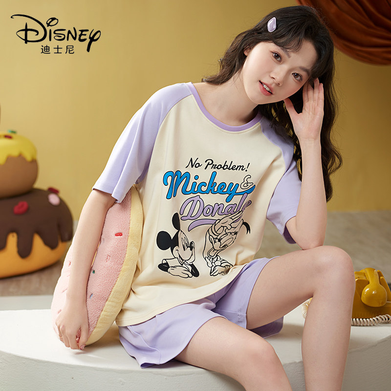 Disney/迪士尼新款女生套头短袖短裤睡衣舒适休闲家居服套装0020