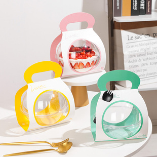 网红圣诞节慕斯球蛋糕包装盒椰子冻波奇饭水果捞烘焙甜品打包盒