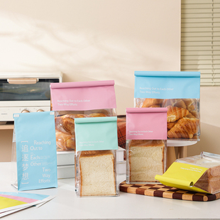 450克吐司包装袋烘焙切片面包糕点食品爆米花卷边封口简约食品袋