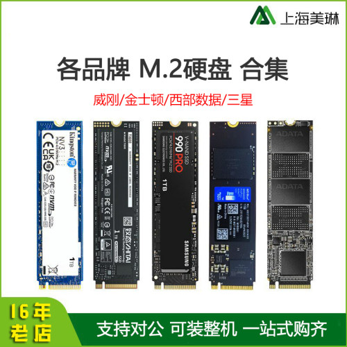 各品牌256 512G 1T SSD M.2 nvme固态硬盘台式笔记本绿盘蓝盘黑盘 - 封面