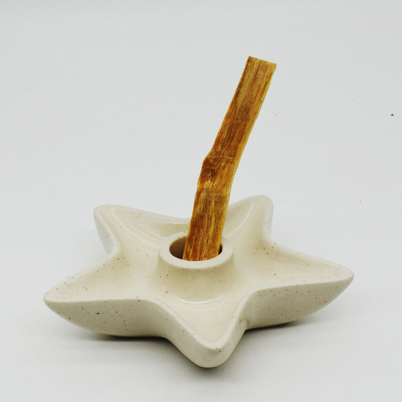 五角星palo santo秘鲁圣木燃烧盘陶瓷碟圣木托盘底座白鼠尾草香炉,家居饰品,香薰炉,淘宝优惠券,粉丝福利购,淘宝优惠卷