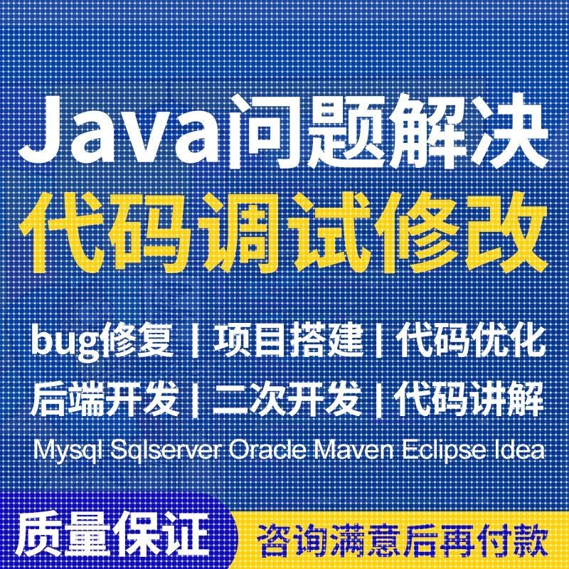 java代码问题解决bug调试修改程序讲解项目运行指导软件后端开发