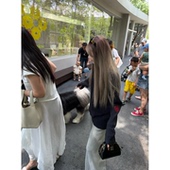 ski T恤女秋 软糯华夫格三色宽松刺绣长袖 Tannin赤兔格调徽章