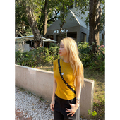 ski 短T女百搭显瘦纯色圆领上衣 三色正肩修身 Tannin赤兔自由