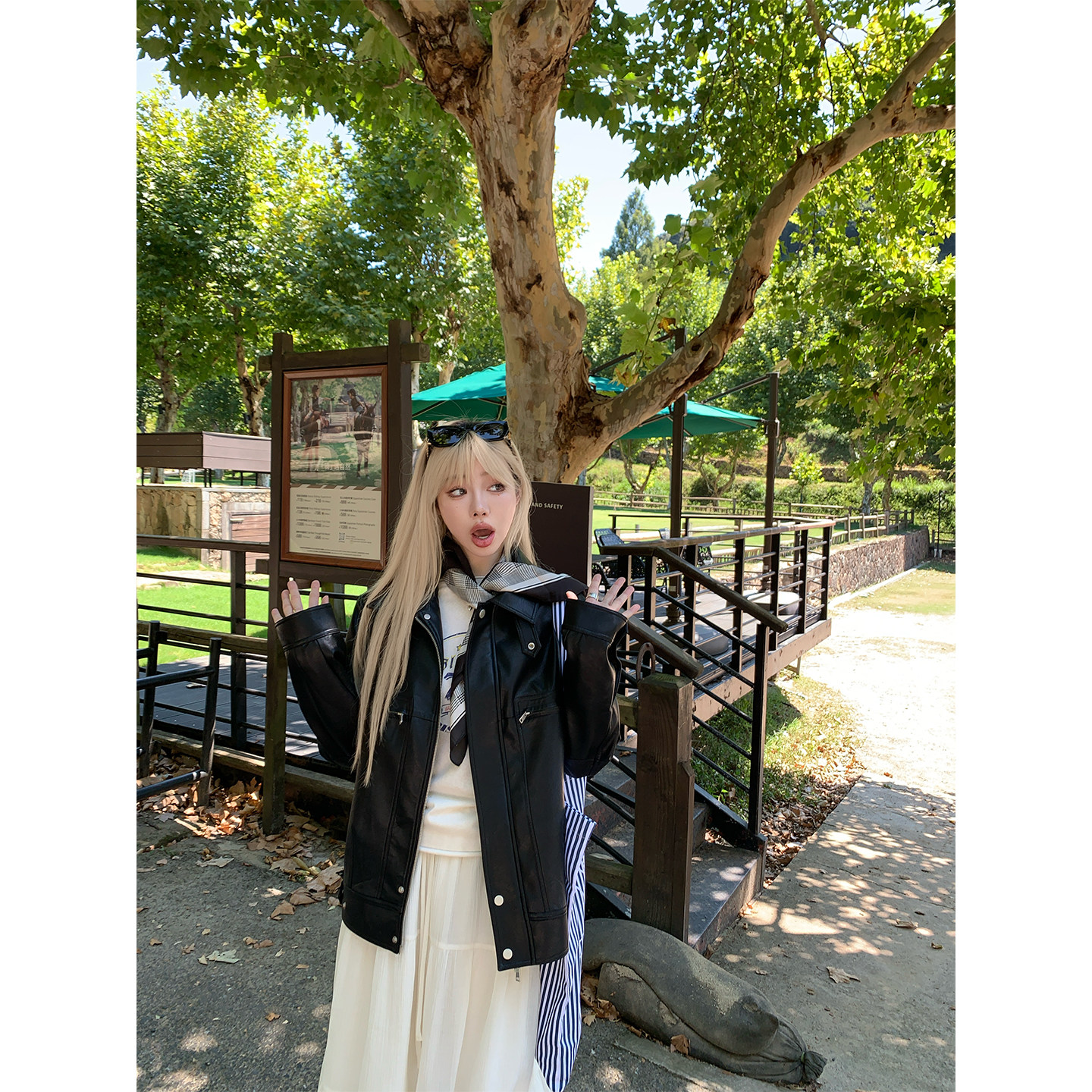 ski by Tannin赤兔 rose腔调复古翻领廓形宽松显瘦夹克pu皮衣外套,女装/女士精品,皮衣,淘宝优惠券,粉丝福利购,淘宝优惠卷