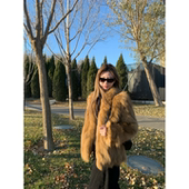 Tannin赤兔中古款 ski 琥珀鎏金 定染狐狸毛气质贵贵皮草外套