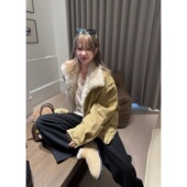 ski Tannin赤兔重磅巴恩水洗牛仔宽松显瘦可拆毛领棉服女秋冬