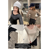 Tannin赤兔扬子纱100进口超细美丽诺圆领羊毛显瘦打底衫 ski 女