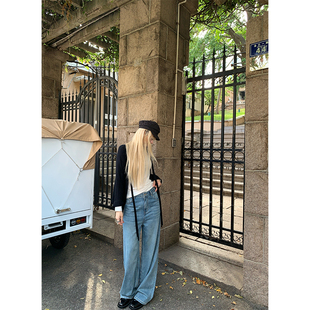 ski by Tannin赤兔调性拉满 水洗蓝直筒休闲显瘦莱赛尔牛仔裤女新