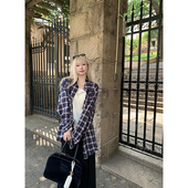 蓝调格子宽松休闲衬衫 ski 女 SurryHills 巨好看 Tannin赤兔