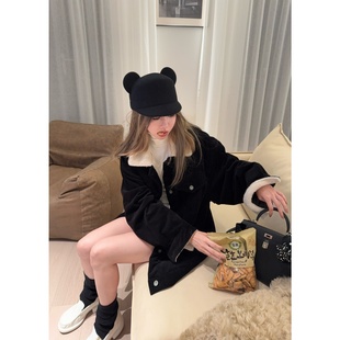 ski by Tannin赤兔苏格兰肖恩咩咩 复古翻领宽松灯芯绒棉服女秋冬