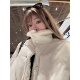 ski byTannin赤兔雪绒奶油卷 高密羊羔毛拼接90白鸭绒羽绒服女冬