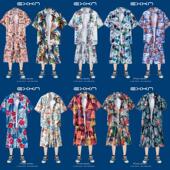 短袖 男士 宽松情侣套装 夏威夷沙滩三亚花衬衫 港风复古痞帅短裤 衬衣