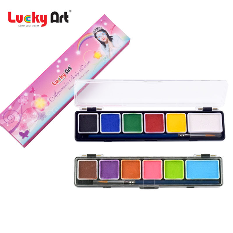 包邮蜡艺Luckyart人体彩绘颜料水性3克6色彩绘膏新娘彩妆纹