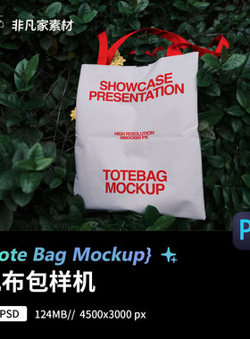 高端白色帆布袋样帆布logo定制挎包机文创手提袋vi贴图PS样机素材